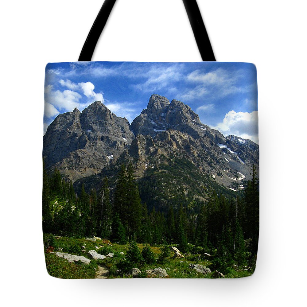 The Cathedral Group Tote Bag featuring the photograph Cathedral Group from the Northwest by Raymond Salani III