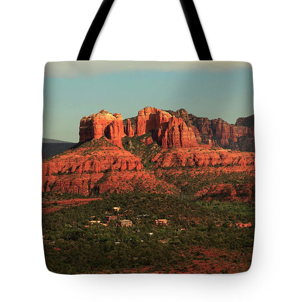 Scenics Tote Bag featuring the photograph Cathedral Rocks In Sedona, Az by A. V. Ley