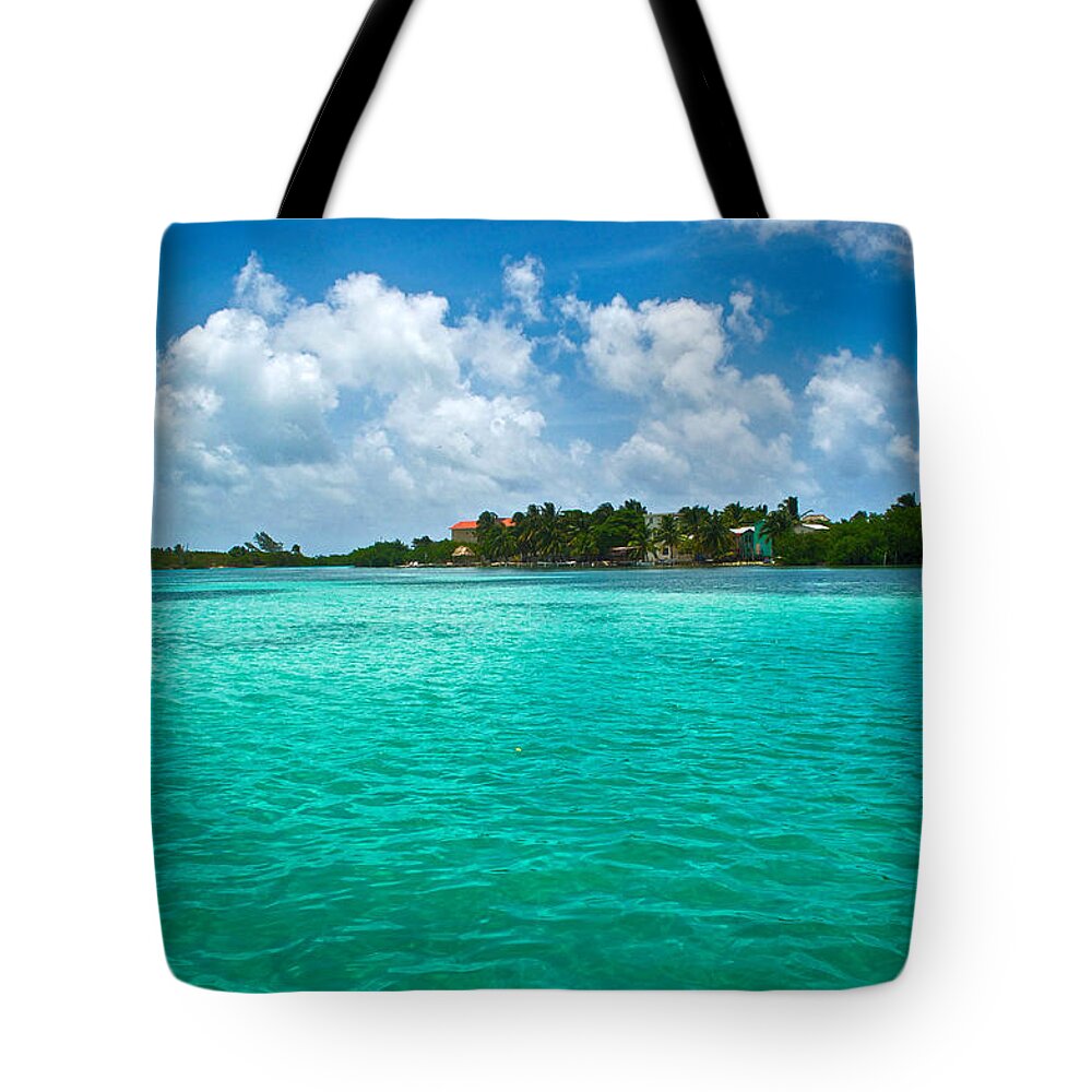 Caulker Cay Tote Bag featuring the photograph Caulker Cay Belize by Kristina Deane