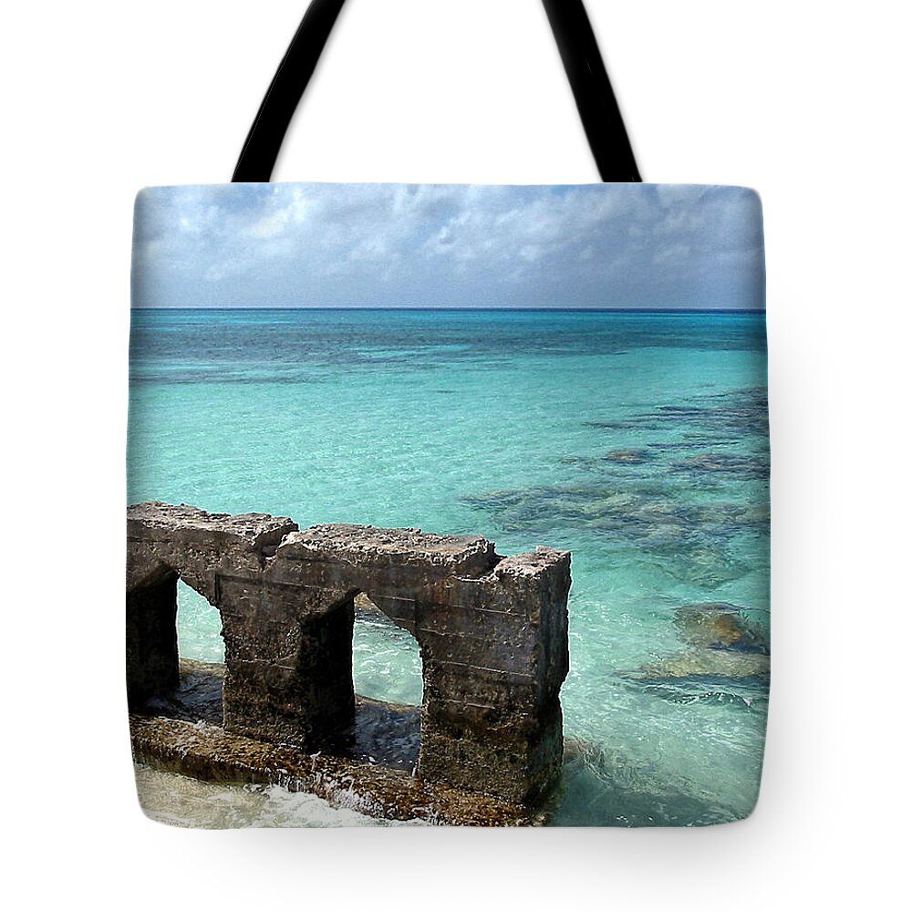 Julia Springer Tote Bag featuring the photograph Causeways Ancient and Modern by Julia Springer