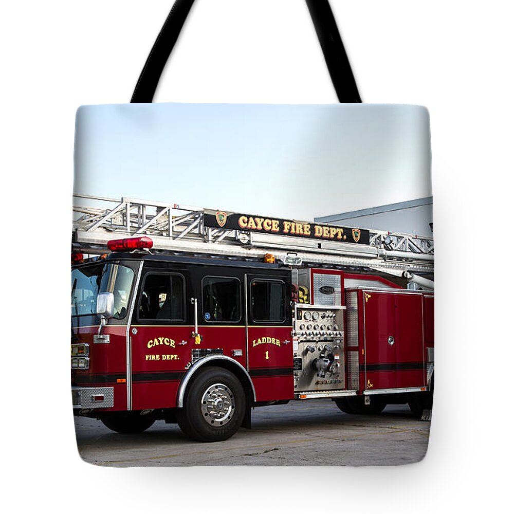 Cayce Tote Bag featuring the photograph Cayce Ladder 1 by Charles Hite