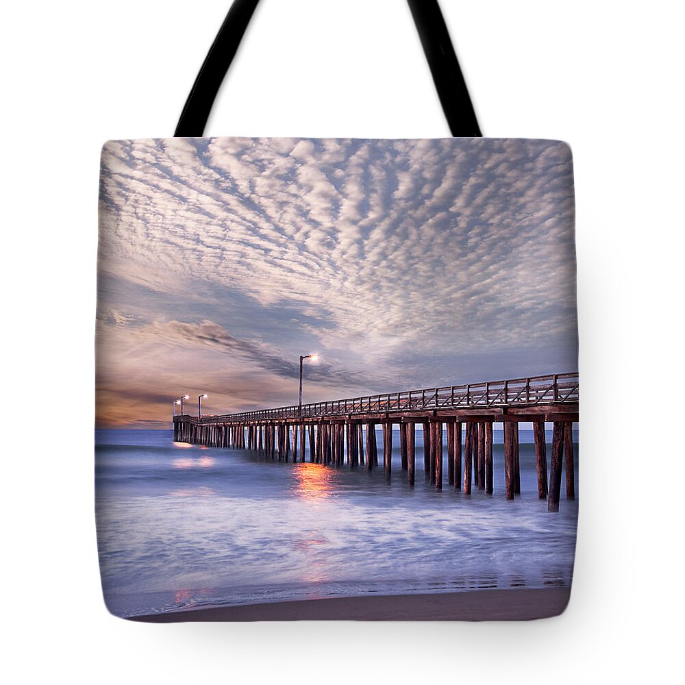 California Tote Bag featuring the photograph Cayucos Pier by Alice Cahill
