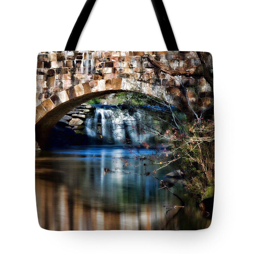 civilian Conservation Corp Tote Bag featuring the photograph Cedar Creek At Davies Bridge by Lana Trussell