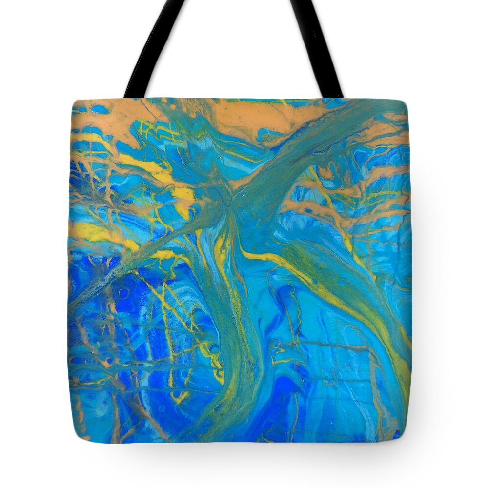 Resin Art Tote Bag featuring the mixed media Celebrate 1 by Jane Biven