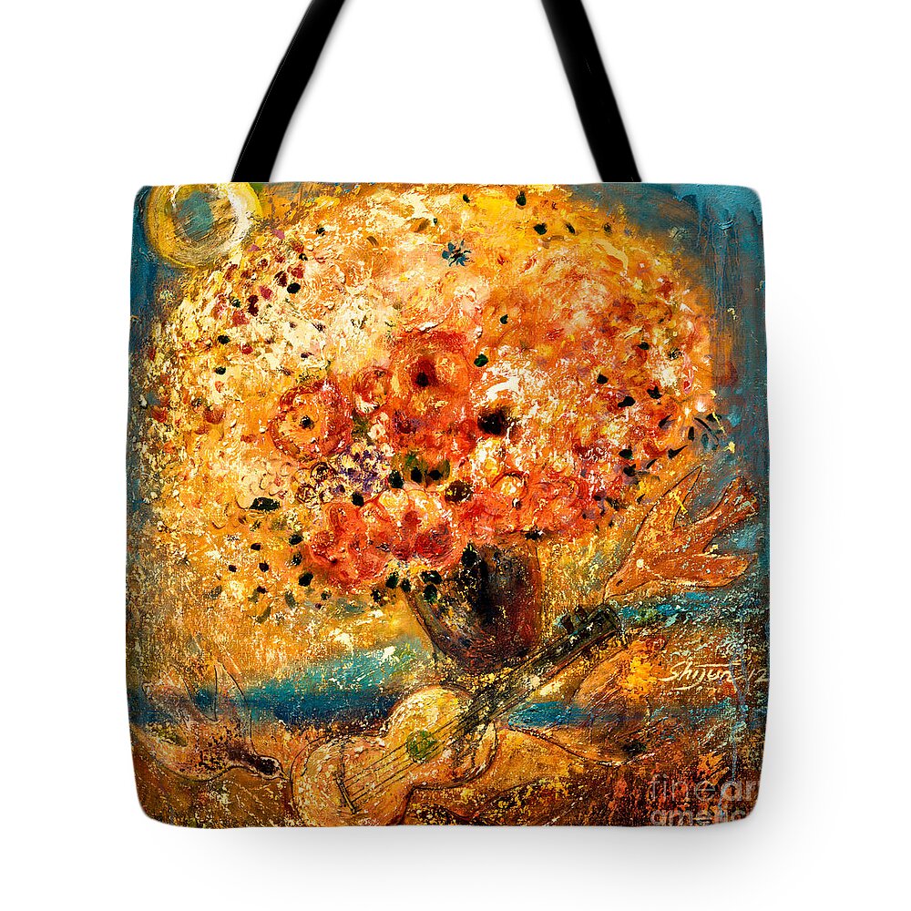  Tote Bag featuring the painting Celebration III by Shijun Munns