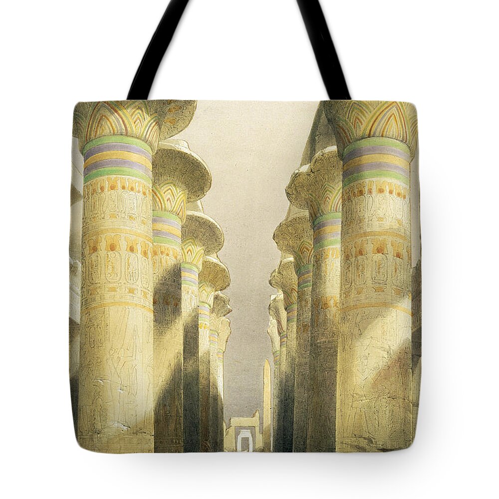 Ruins Tote Bag featuring the painting Central Avenue of the Great Hall of Columns by David Roberts