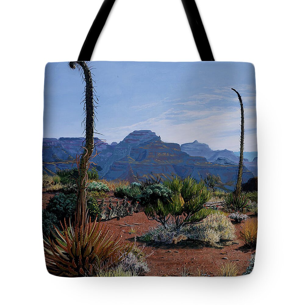 Tim Gordon Tote Bag featuring the painting Century Sentinels by Timithy L Gordon