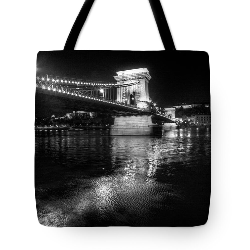 Chain Bridge Tote Bag featuring the photograph Chain Bridget Budapest by John Magyar Photography