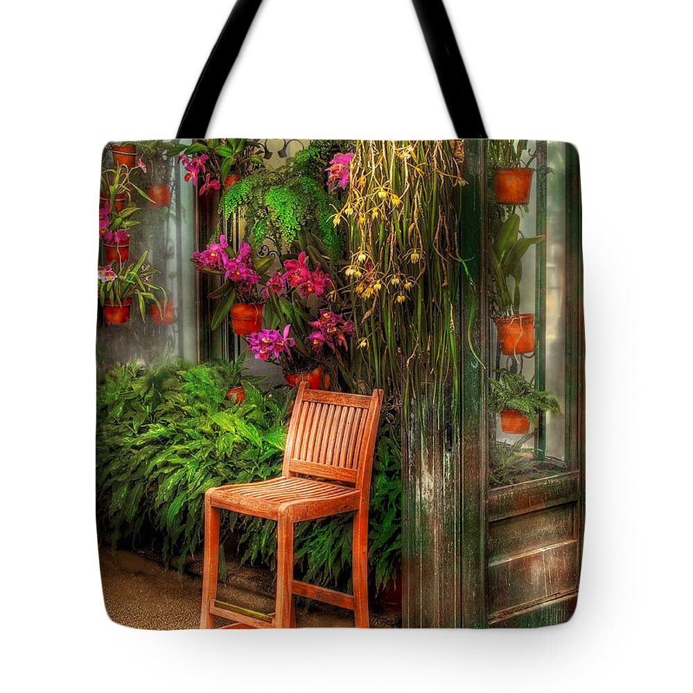 Seat Tote Bag featuring the photograph Chair - The Chair by Mike Savad