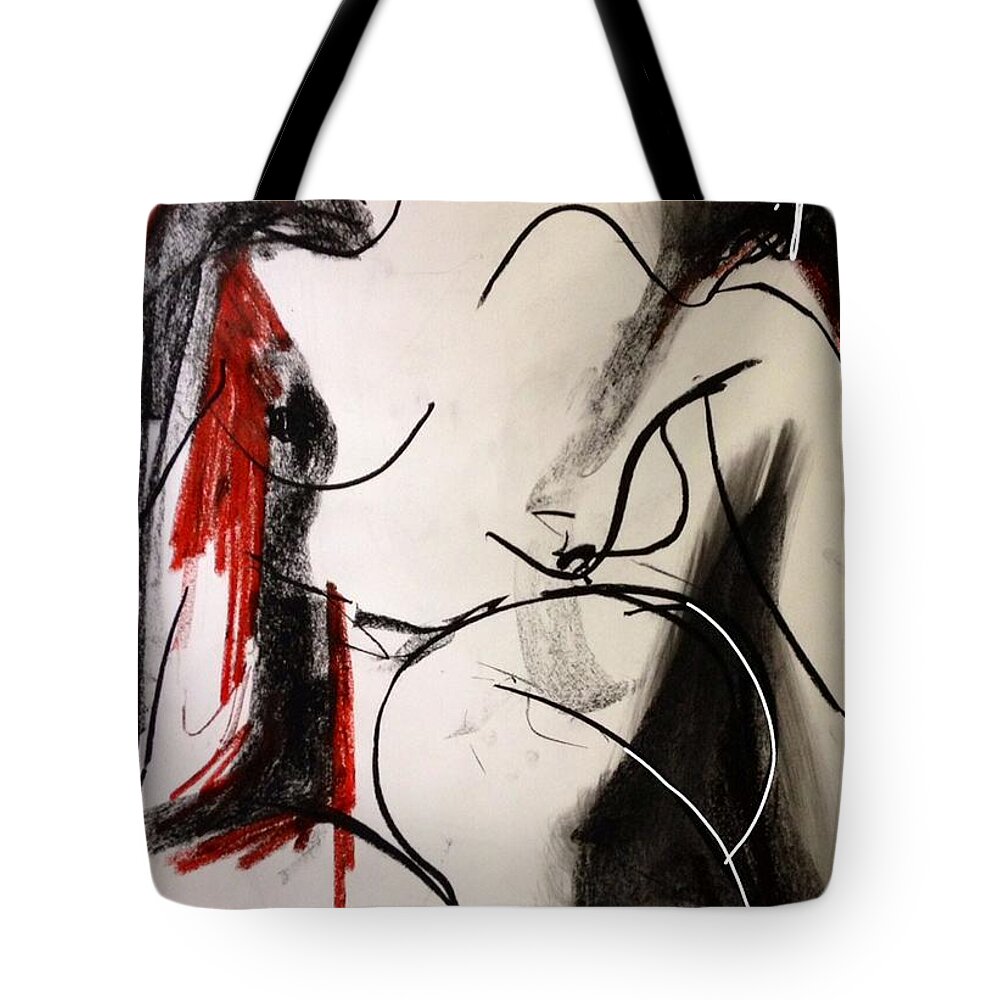 Woman Tote Bag featuring the drawing Chameleon by Helen Syron
