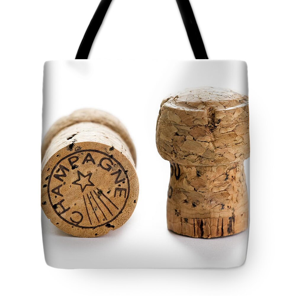 Champagne Tote Bag featuring the photograph Champagne Corks by Lee Avison