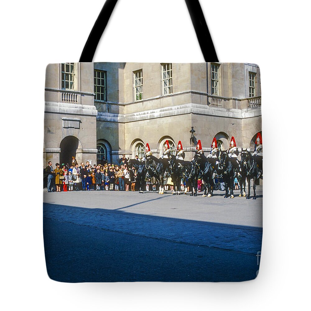 London Tote Bag featuring the photograph Changing of the Horse Guard by Bob Phillips