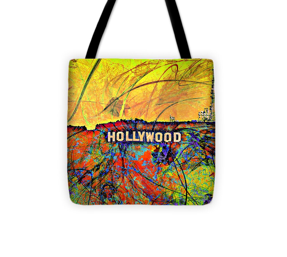 Los Angeles Tote Bag featuring the digital art Chaos by Az Jackson