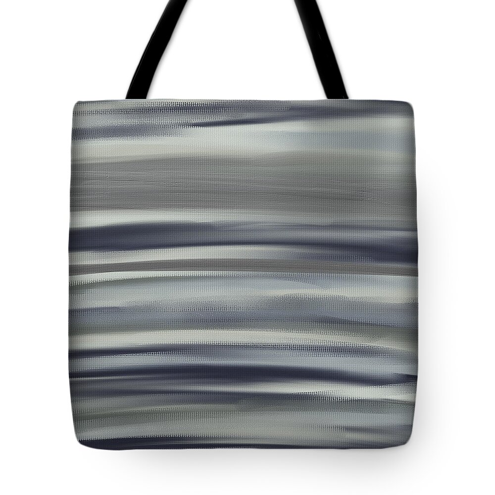 Charcoal Gray Tote Bag featuring the painting Charcoal And Blue by Lourry Legarde