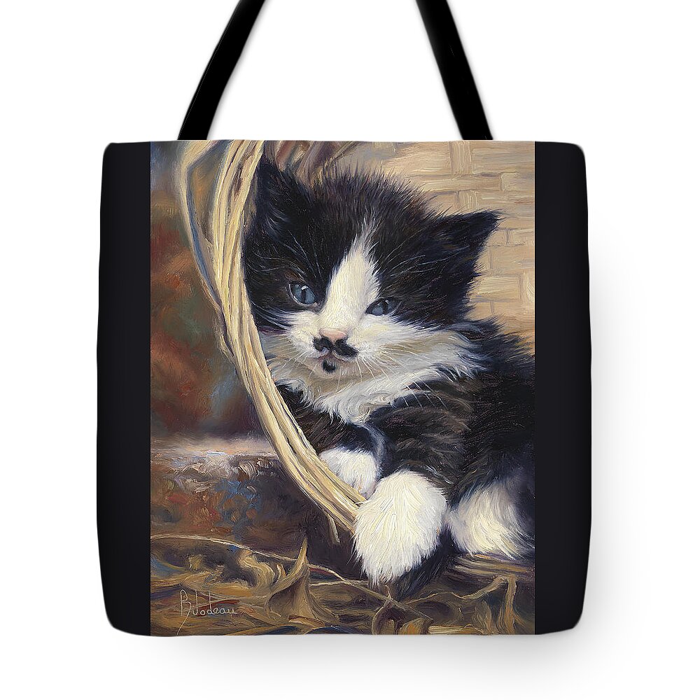 Cat Tote Bag featuring the painting Charlie by Lucie Bilodeau
