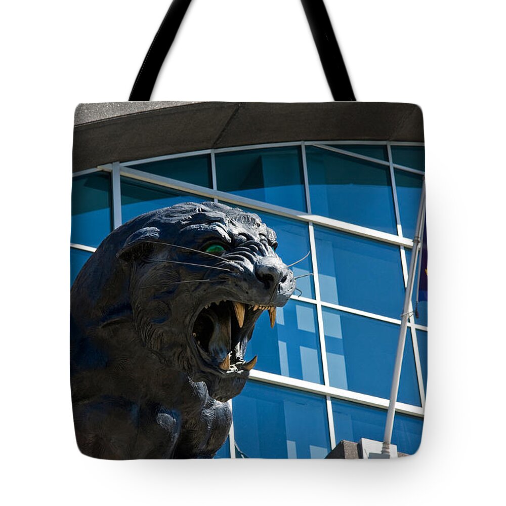 Carolina Tote Bag featuring the photograph Carolina Panthers by Jill Lang