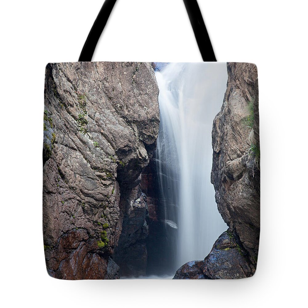 Chasm Falls Tote Bag featuring the photograph Chasm FallsFall River in Rocky Mountain National Park by Fred Stearns