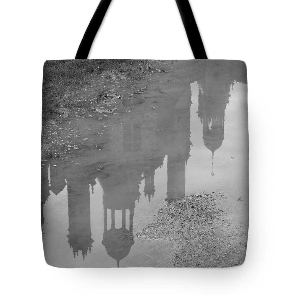 Chateau Chambord Tote Bag featuring the photograph Chateau Chambord Reflection by HEVi FineArt