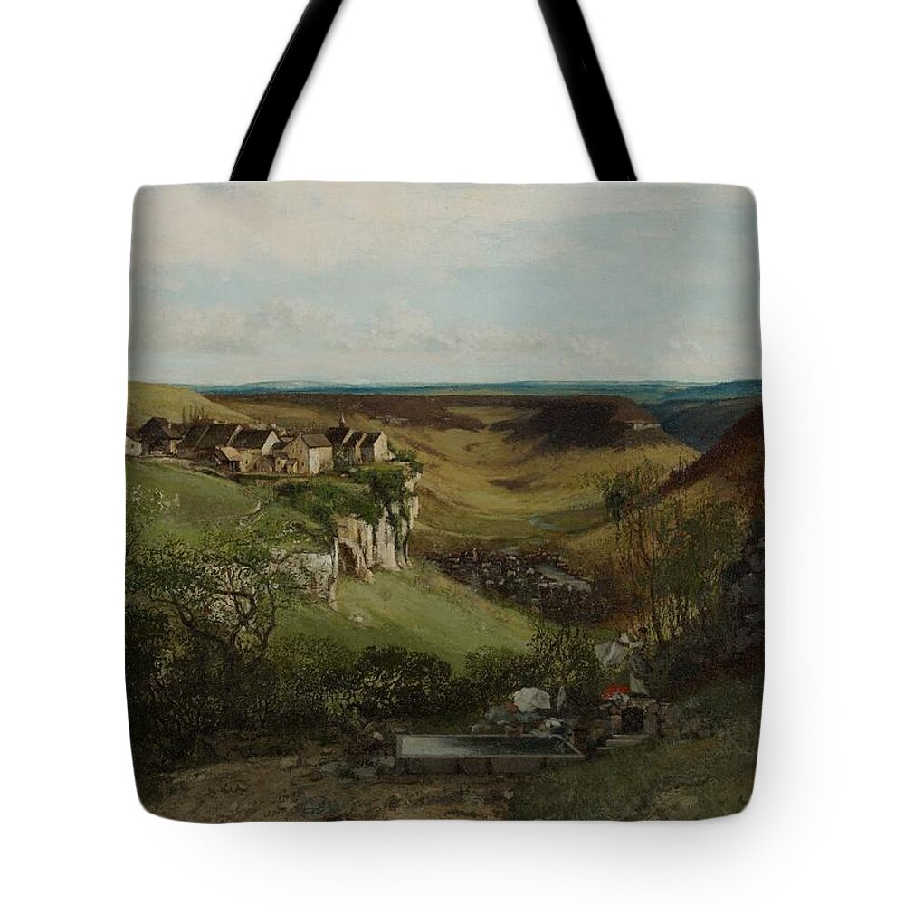 Chteau Dornans Tote Bag featuring the painting Chateau dOrnans by Gustave Courbet