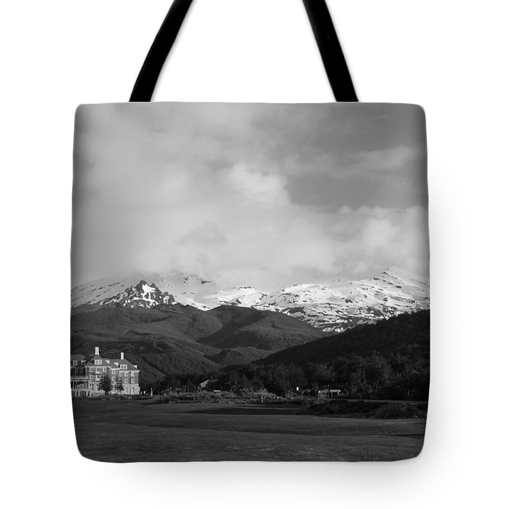 Chateau Tote Bag featuring the photograph Chateau Tongariro by Weir Here And There