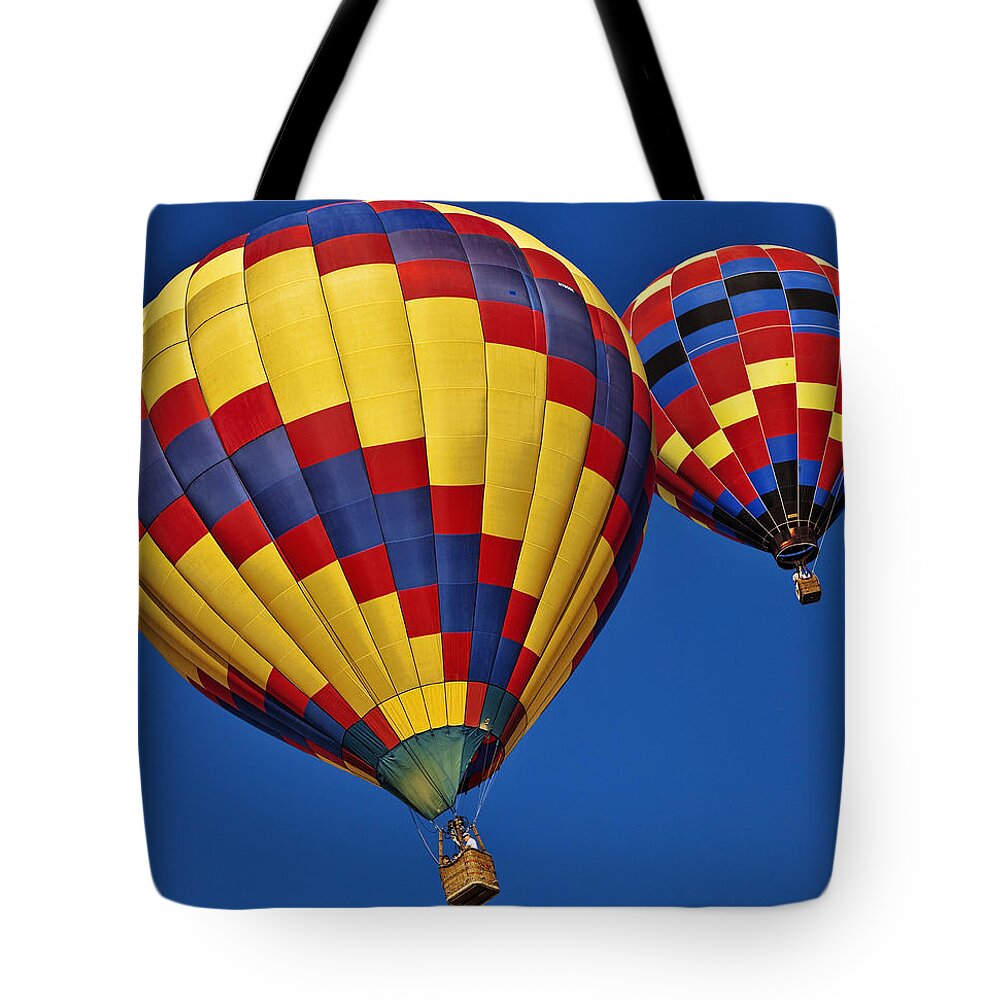 Hot Air Balloon Tote Bag featuring the photograph Checkers by Diana Powell