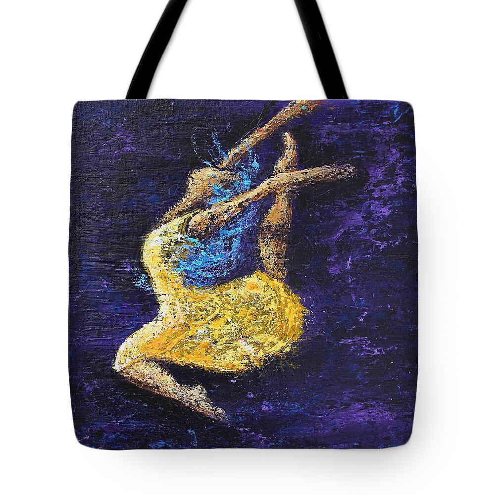 Dancer Tote Bag featuring the painting Cheerful Heart by Kristye Dudley