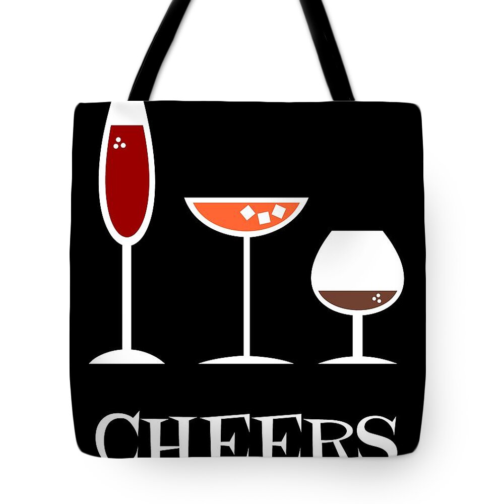 Cheers Tote Bag featuring the digital art Cheers by Donna Mibus