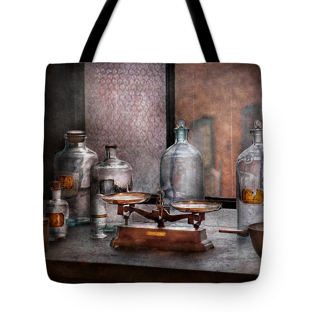 Hdr Tote Bag featuring the photograph Chemist - The art of measurement by Mike Savad