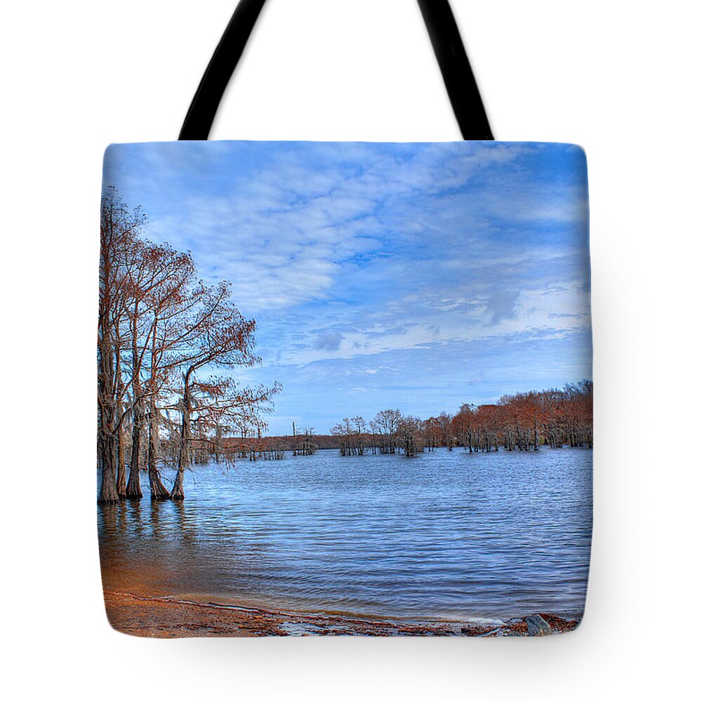 Bayou Tote Bag featuring the photograph Cheniere Lake Waterscape by Ester McGuire