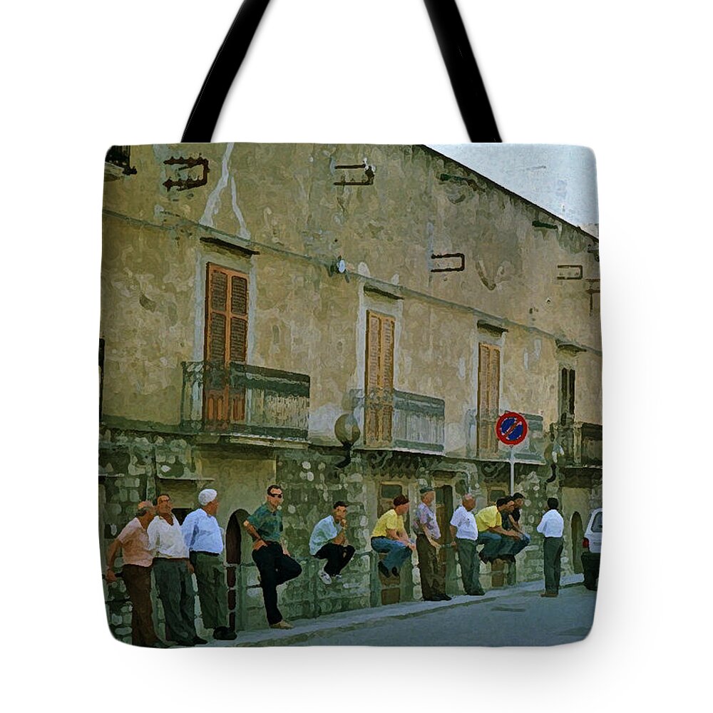 Cherda Tote Bag featuring the digital art Cherda Street by John Vincent Palozzi