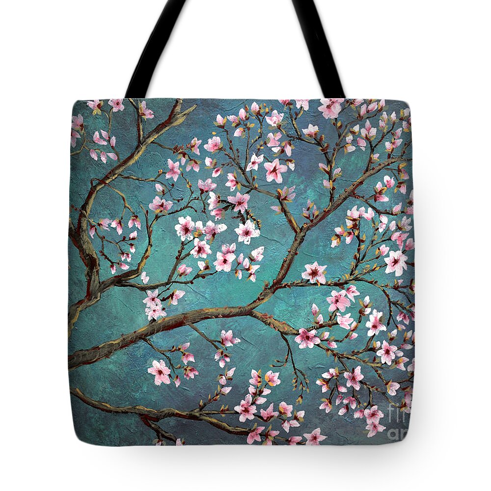 Flowers Tote Bag featuring the painting Cherry Blossom by Nancy Bradley