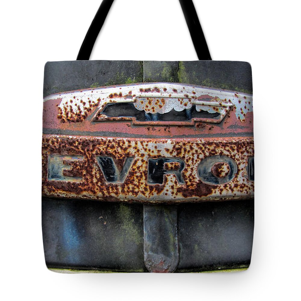 Chevrolet Tote Bag featuring the photograph Chevrolet by Kathy Clark