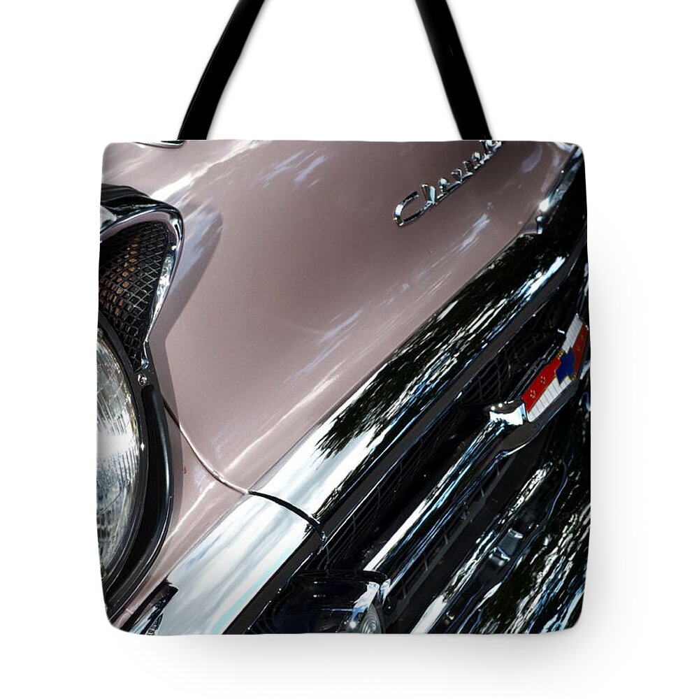 Classic Car Tote Bag featuring the photograph Chevy by Michelle Calkins