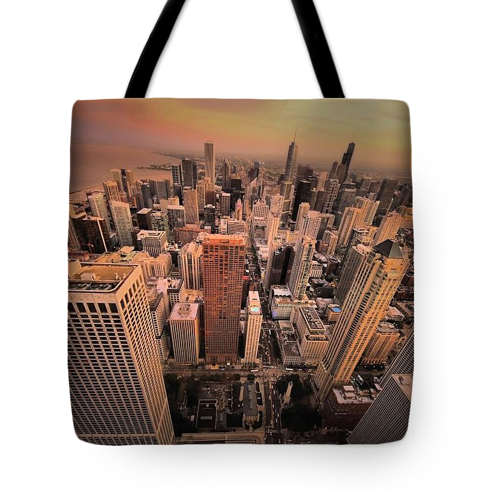 Architectural Art Tote Bag featuring the photograph Chicago Skyline by Robert McCubbin