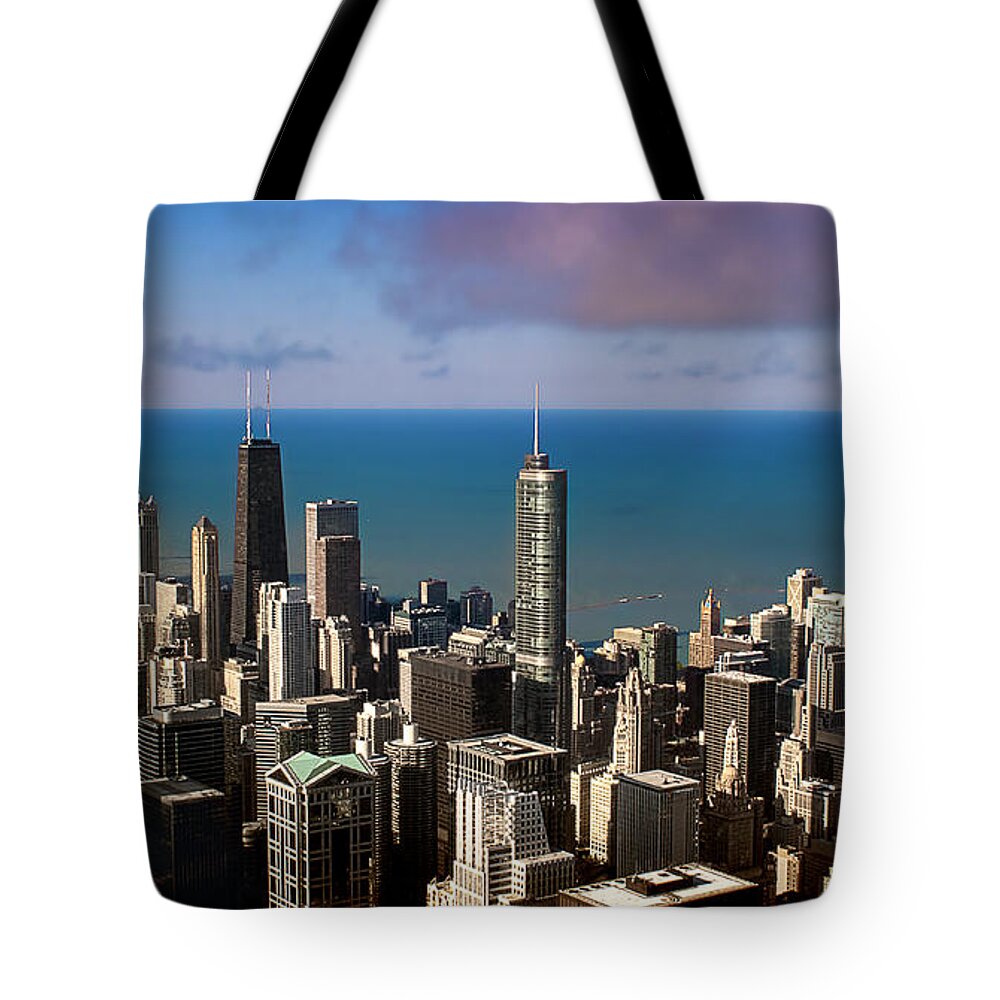 Chicago Tote Bag featuring the photograph Chicago before sunset by Milena Ilieva