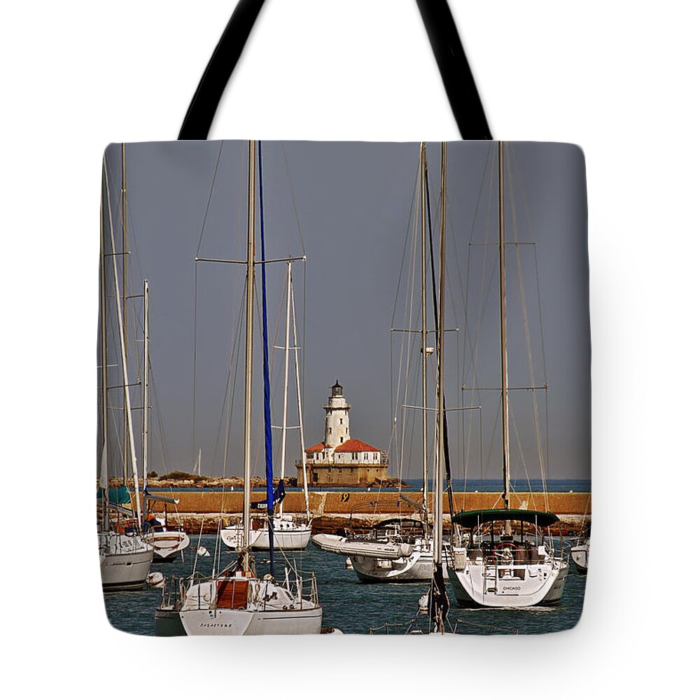 Chicago Tote Bag featuring the photograph Chicago Harbor Lighthouse Illinois by Alexandra Till