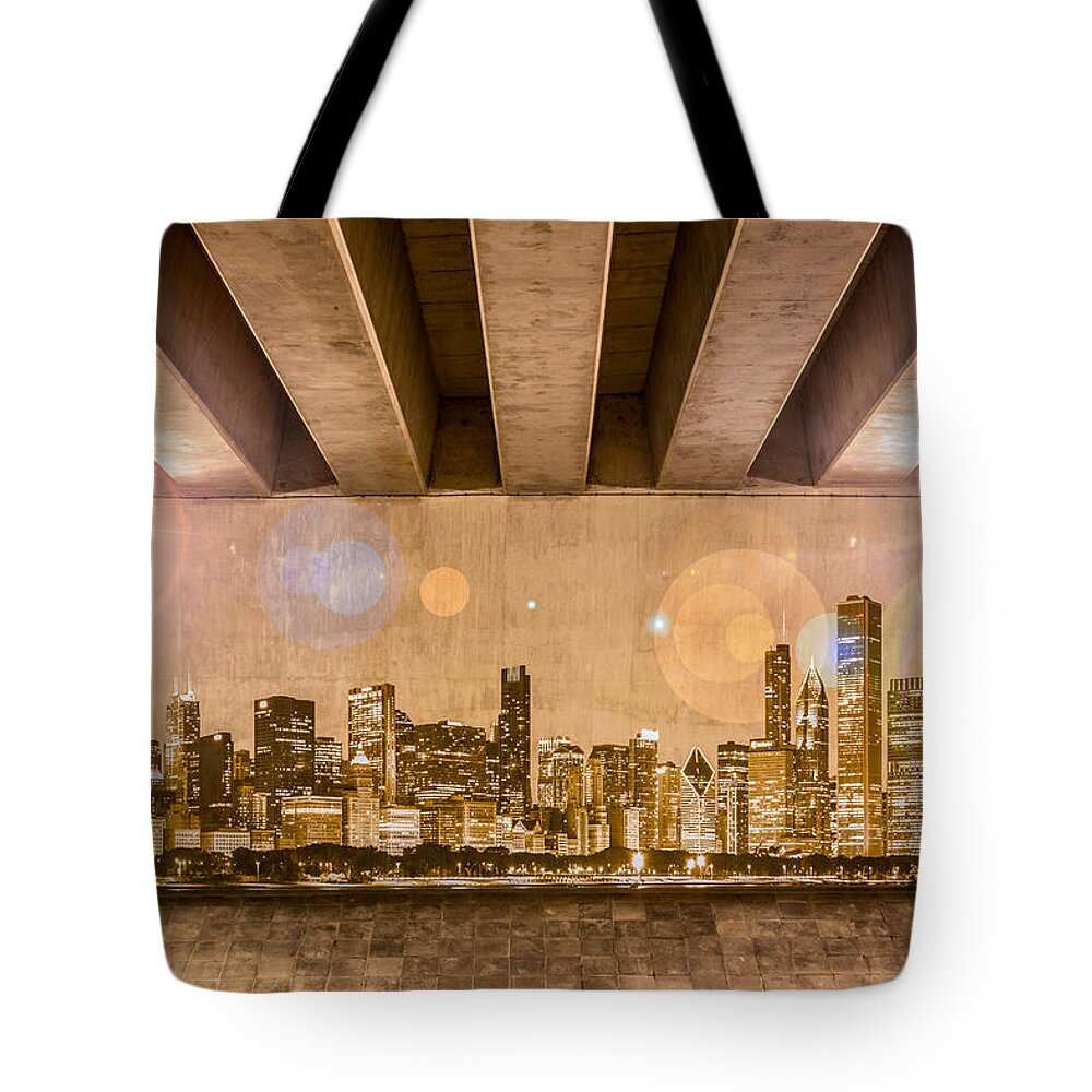 Bridge Tote Bag featuring the photograph Chicago Skyline by Semmick Photo