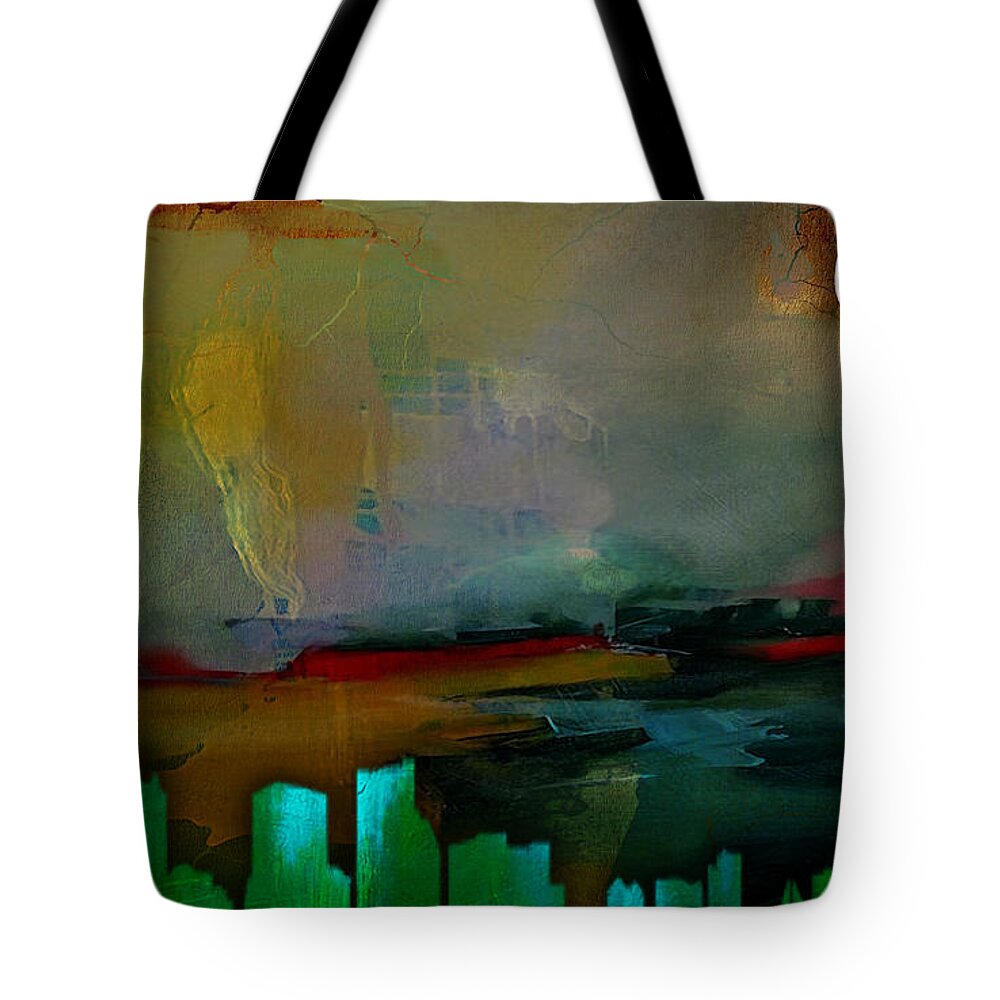 Chicago Art Tote Bag featuring the mixed media Chicago Skyline Watercolor by Marvin Blaine