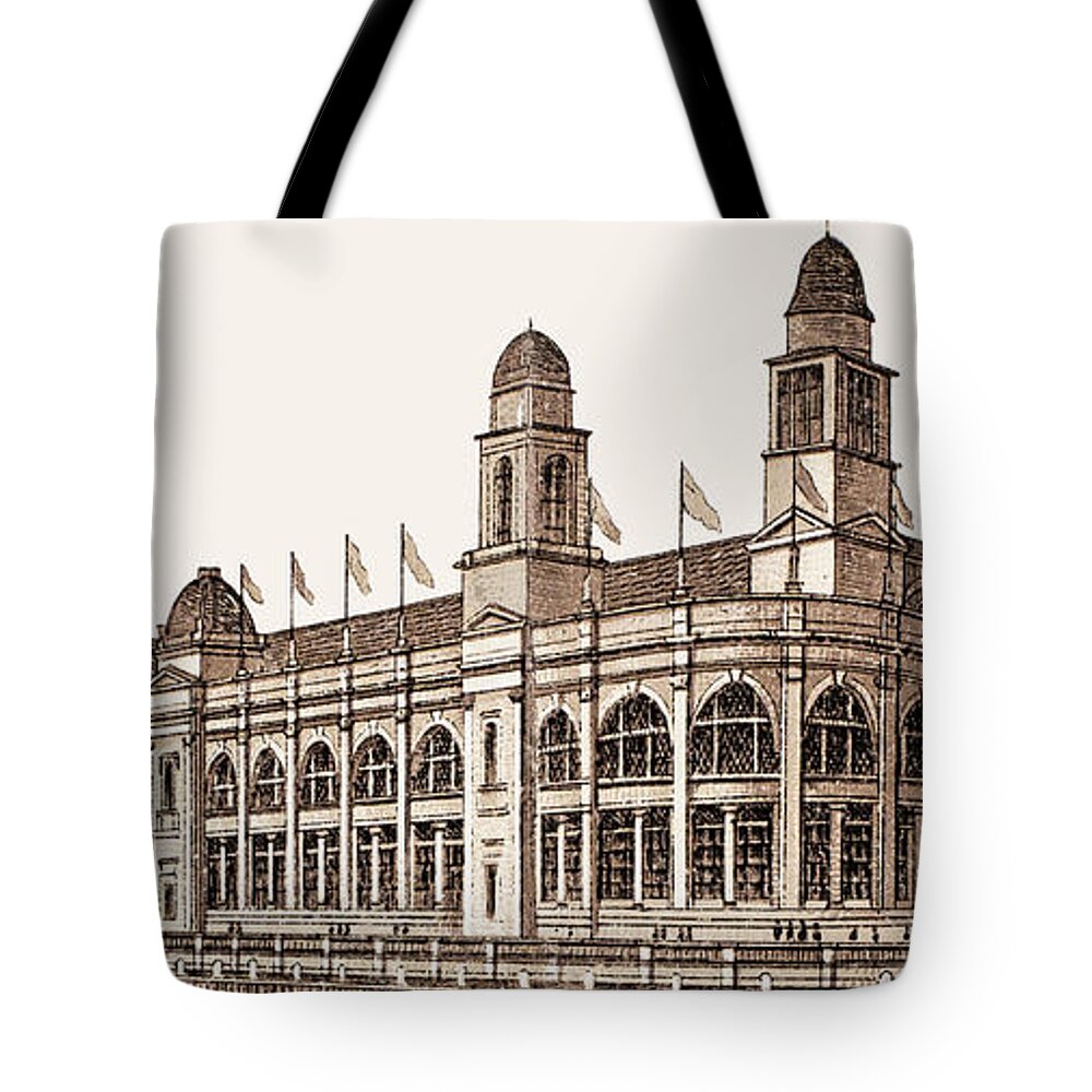 Chicago Tote Bag featuring the photograph Chicago - World's Columbian Exposition - Building of Electricity and Electrical Appliances by Barbara McMahon