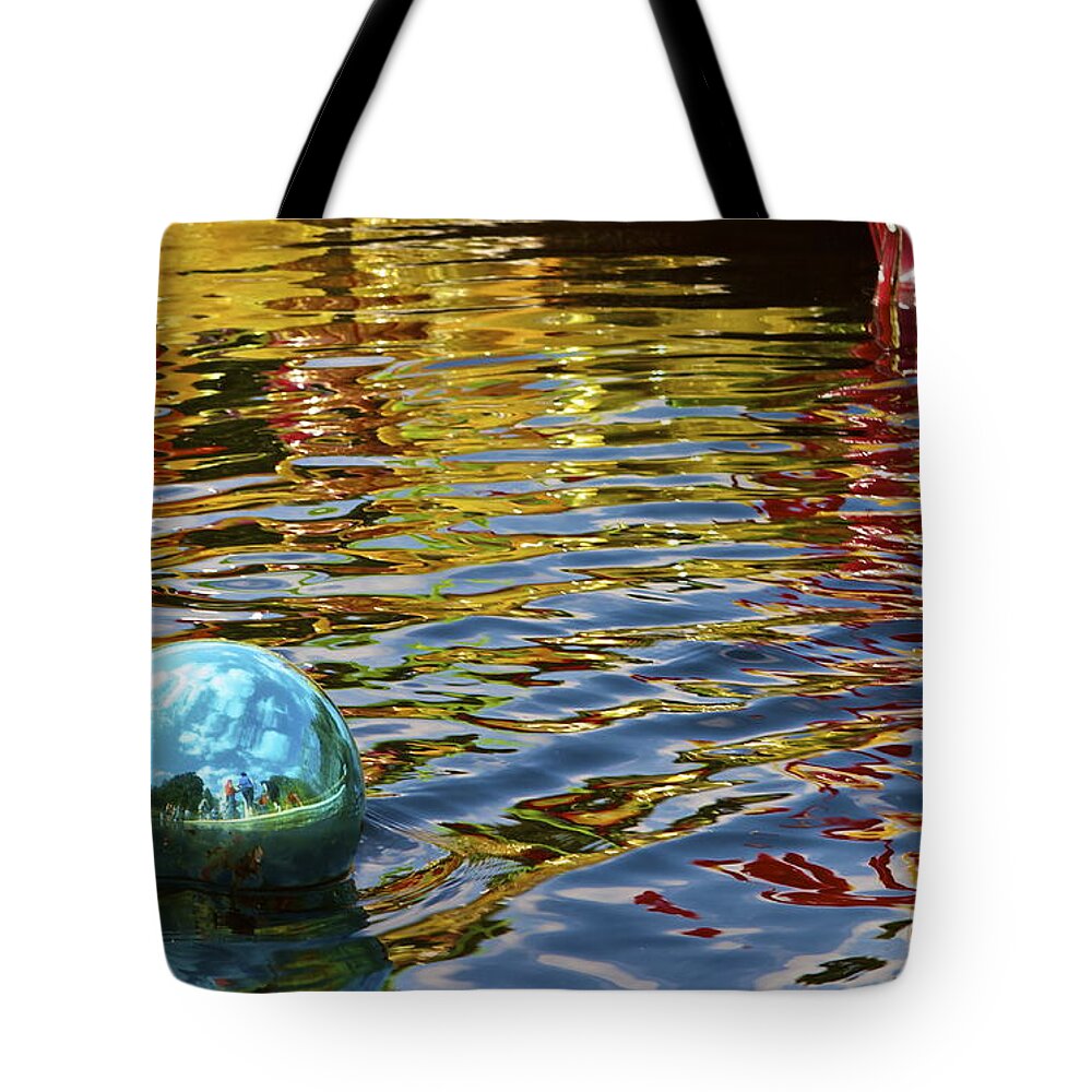 Reflections Tote Bag featuring the photograph Chihuly Reflection I by John Babis