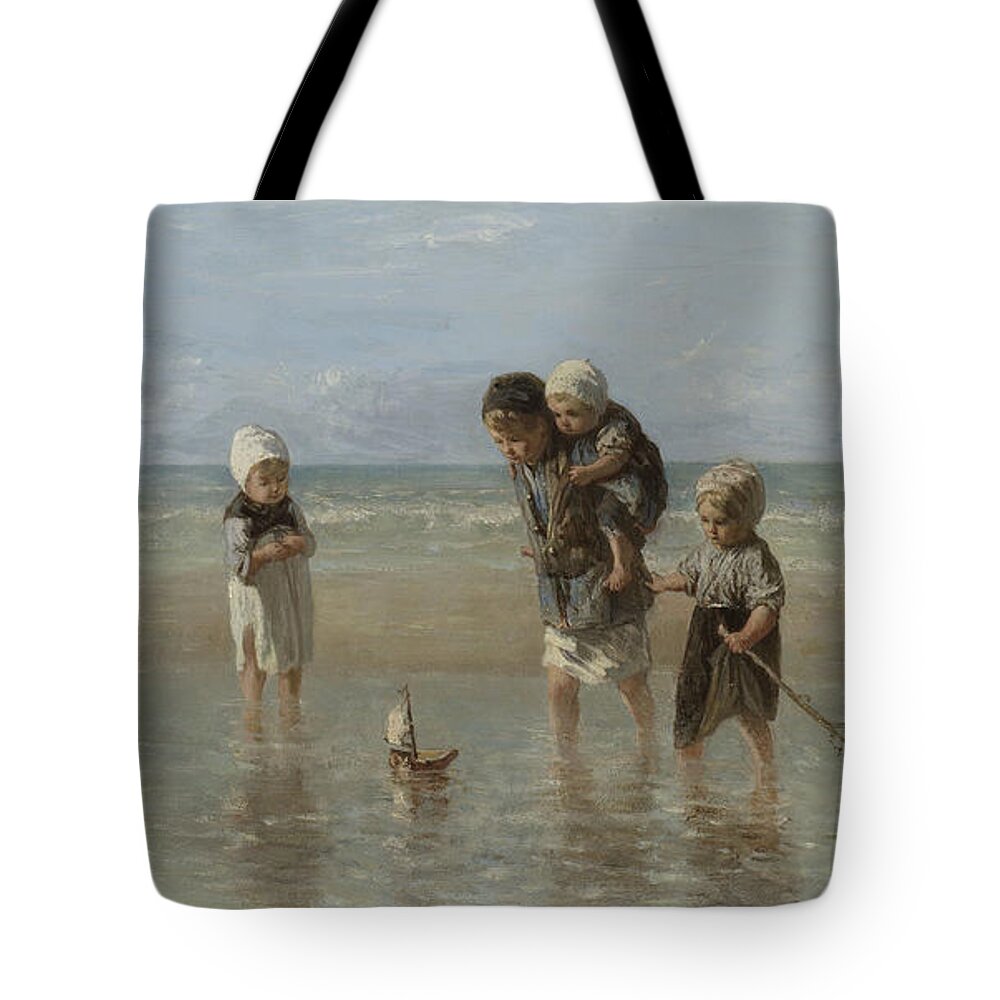 Israels Tote Bag featuring the painting Children of the Sea by Jozef Israels