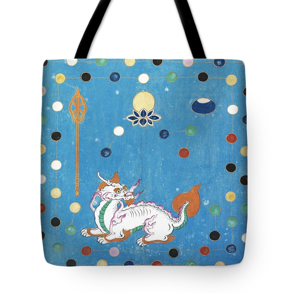 Chinese Tote Bag featuring the painting Chinese Dragon by Vintage Art