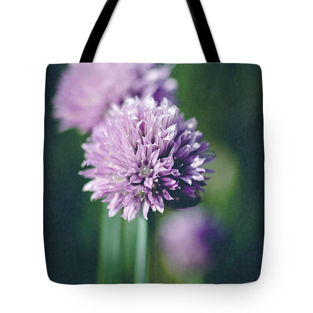 Green Chives Tote Bag featuring the photograph Chives at Attention by Crystal Wightman