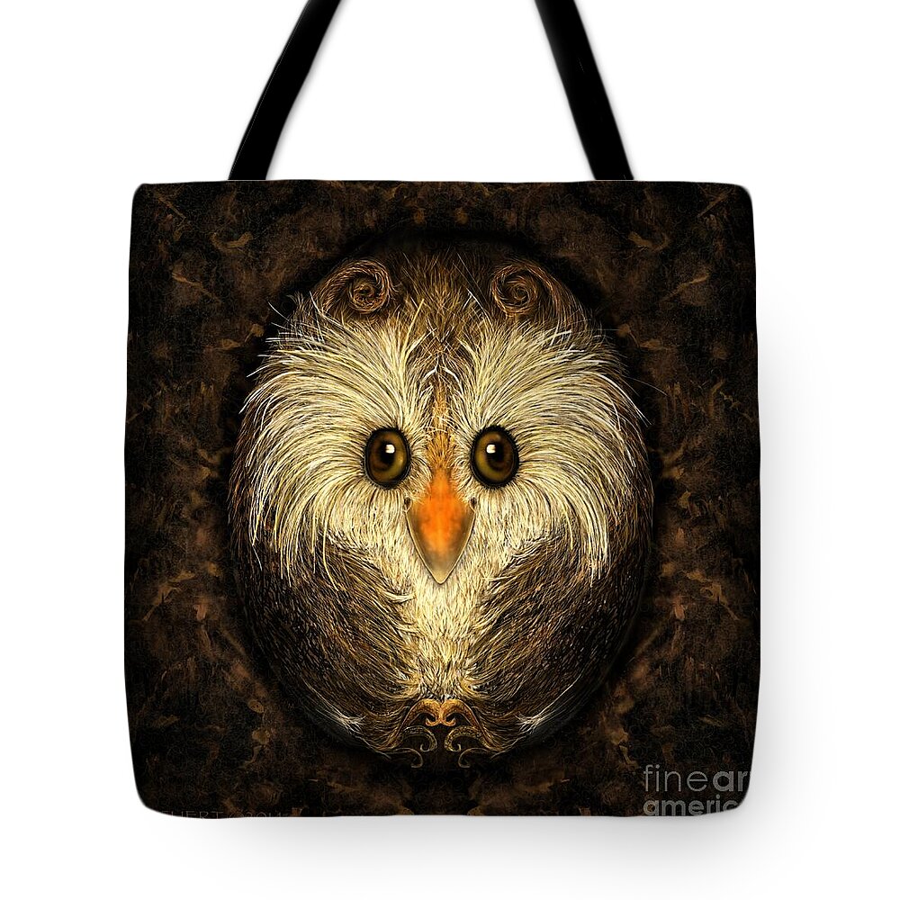 Birds Tote Bag featuring the digital art Chocolate Nested Easter Owl by Mary Eichert