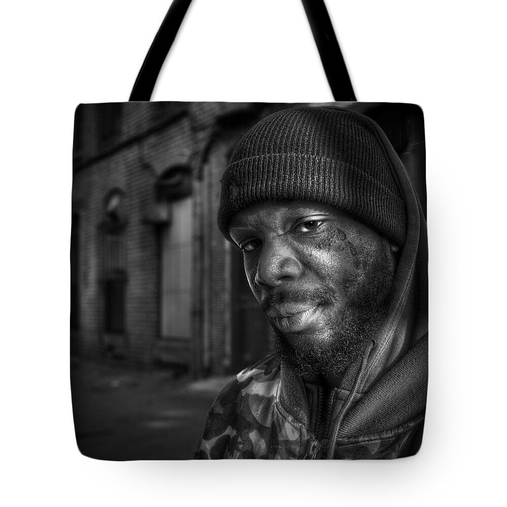 Composite Tote Bag featuring the photograph Chris BW by Rick Mosher