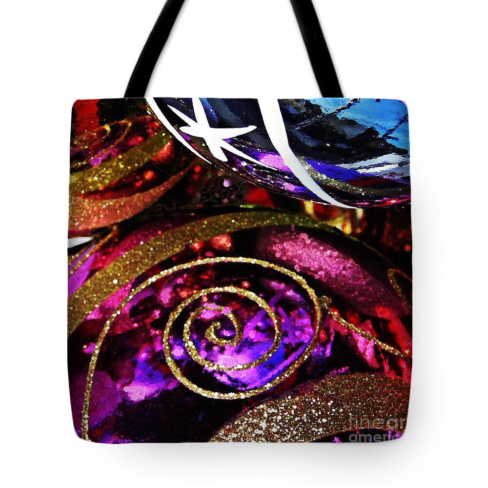 Ornaments Tote Bag featuring the photograph Christmas Abstract 20 by Sarah Loft