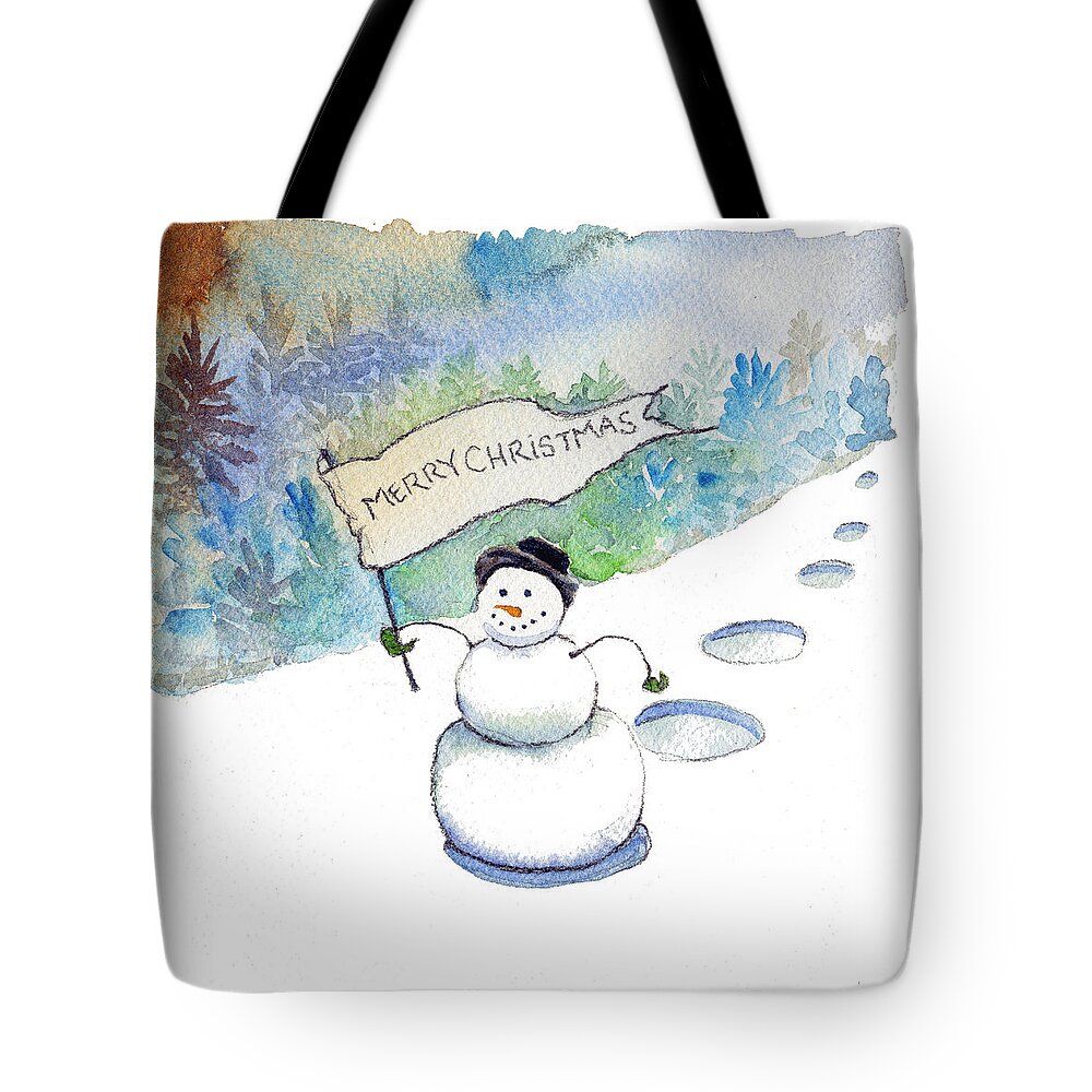 Christmas Tote Bag featuring the painting Christmas Announcement by Katherine Miller
