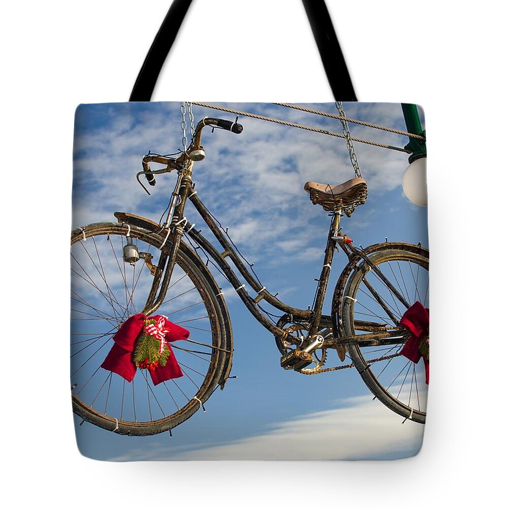 Bike Tote Bag featuring the photograph Christmas Bicycle by Andreas Berthold