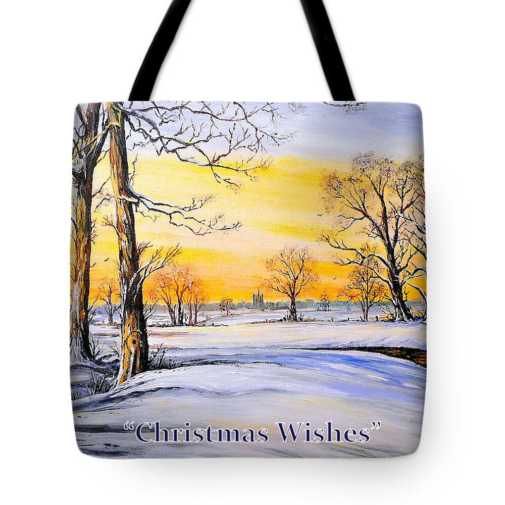 Christmas Tote Bag featuring the painting Christmas cards by Andrew Read