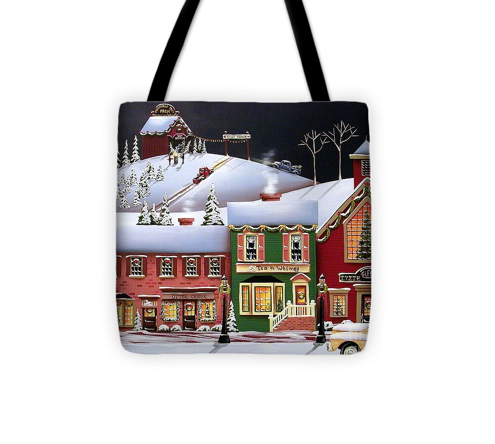 Art Tote Bag featuring the painting Christmas in Holly Ridge by Catherine Holman